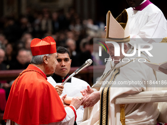 Pope Francis appoints Italian Cardinal Domenico Battaglia during an Ordinary Public Consistory for the creation of new cardinals at St. Pete...