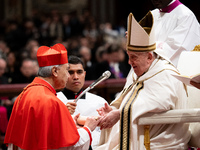 Pope Francis appoints Italian Cardinal Domenico Battaglia during an Ordinary Public Consistory for the creation of new cardinals at St. Pete...