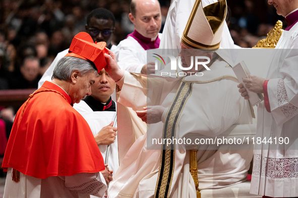 Pope Francis appoints Italian Cardinal Domenico Battaglia during an Ordinary Public Consistory for the creation of new cardinals at St. Pete...