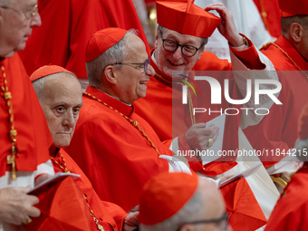 Cardinals attend an Ordinary Public Consistory for the creation of new cardinals at St. Peter's Basilica in the Vatican on December 7, 2024....