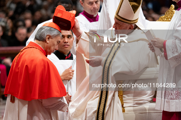 Pope Francis appoints Italian Cardinal Domenico Battaglia during an Ordinary Public Consistory for the creation of new cardinals at St. Pete...