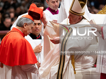 Pope Francis appoints Italian Cardinal Domenico Battaglia during an Ordinary Public Consistory for the creation of new cardinals at St. Pete...