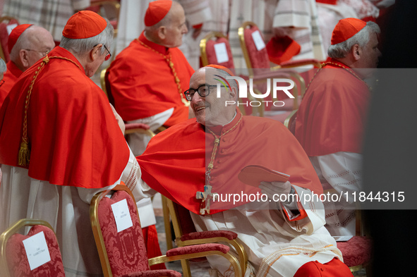 Cardinal Michael Czerny attends an Ordinary Public Consistory for the creation of new cardinals at St. Peter's Basilica in the Vatican on De...