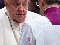 Pope Francis attends an Ordinary Public Consistory for the creation of new cardinals at St. Peter's Basilica in the Vatican on December 7, 2...