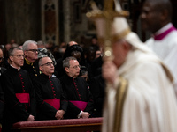 Pope Francis attends an Ordinary Public Consistory for the creation of new cardinals at St. Peter's Basilica in the Vatican on December 7, 2...