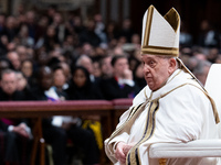 Pope Francis attends an Ordinary Public Consistory for the creation of new cardinals at St. Peter's Basilica in the Vatican on December 7, 2...