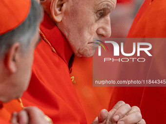 Cardinals attend the Consistory for the creation of new cardinals presided over by Pope Francis at St. Peter's Basilica in Vatican City, Vat...