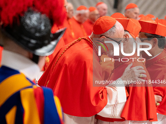 Cardinals attend the Consistory for the creation of new cardinals presided over by Pope Francis at St. Peter's Basilica in Vatican City, Vat...