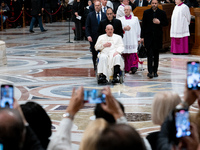 Pope Francis attends an Ordinary Public Consistory for the creation of new cardinals at St. Peter's Basilica in the Vatican on December 7, 2...