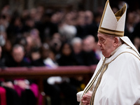 Pope Francis attends an Ordinary Public Consistory for the creation of new cardinals at St. Peter's Basilica in the Vatican on December 7, 2...