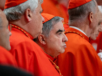 Cardinals attend the Consistory for the creation of new cardinals presided over by Pope Francis at St. Peter's Basilica in Vatican City, Vat...