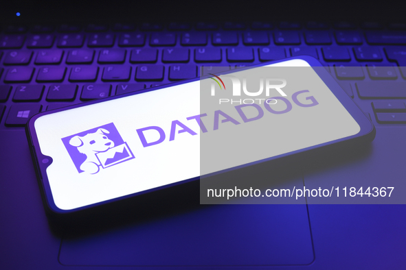 The Datadog, Inc. logo appears on the screen of a smartphone in Reno, United States, on December 7, 2024. 