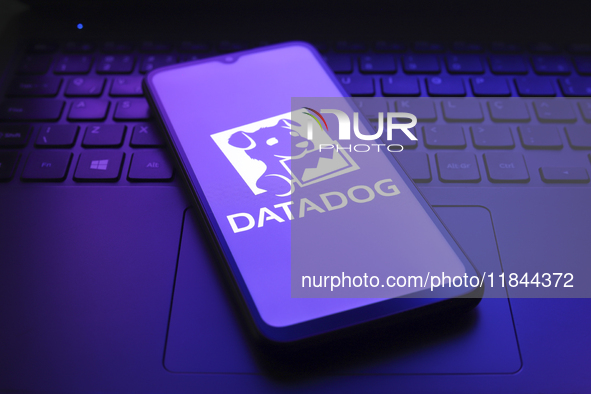 The Datadog, Inc. logo appears on the screen of a smartphone in Reno, United States, on December 7, 2024. 