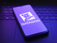 The Datadog, Inc. logo appears on the screen of a smartphone in Reno, United States, on December 7, 2024. (