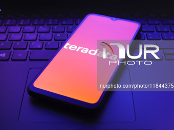 The Teradata Corporation logo appears on the screen of a smartphone in Reno, United States, on December 7, 2024. (