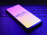 The Splunk, Inc. logo appears on the screen of a smartphone in Reno, United States, on December 7, 2024. (