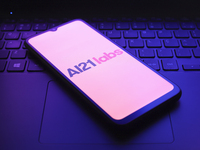 The AI21 Labs logo appears on the screen of a smartphone in Reno, United States, on December 7, 2024. (