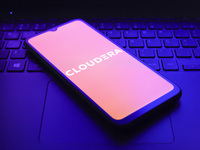 The Cloudera, Inc. logo appears on the screen of a smartphone in Reno, United States, on December 7, 2024. (