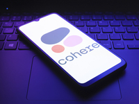 The Cohere, Inc. logo appears on the screen of a smartphone in Reno, United States, on December 7, 2024. (