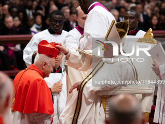 Newly-appointed Hungarian Cardinal Ladislav Nemet looks on during an Ordinary Public Consistory for the creation of new cardinals at St. Pet...