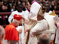 Newly-appointed Hungarian Cardinal Ladislav Nemet looks on during an Ordinary Public Consistory for the creation of new cardinals at St. Pet...