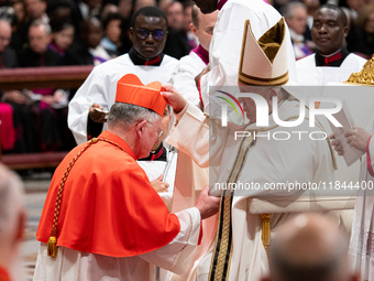 Newly-appointed Brazilian Cardinal Jaime Spengler looks on during an Ordinary Public Consistory for the creation of new cardinals at St. Pet...