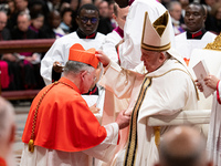 Newly-appointed Brazilian Cardinal Jaime Spengler looks on during an Ordinary Public Consistory for the creation of new cardinals at St. Pet...