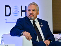 Eduardo Enrique Reina Garcia, Foreign Minister of Honduras, takes part in a panel discussion during the Doha Forum 2024 at Sheraton Grand Do...