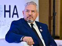 Eduardo Enrique Reina Garcia, Foreign Minister of Honduras, takes part in a panel discussion during the Doha Forum 2024 at Sheraton Grand Do...