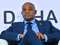 Luis Gilberto Murillo Urrutia, Foreign Minister of Colombia, takes part in a panel discussion during the Doha Forum 2024 at Sheraton Grand D...