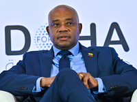 Luis Gilberto Murillo Urrutia, Foreign Minister of Colombia, takes part in a panel discussion during the Doha Forum 2024 at Sheraton Grand D...