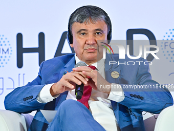 Wellington Dias, Minister for Development and Social Assistance, Family of Brazil, takes part in a panel discussion during the Doha Forum 20...