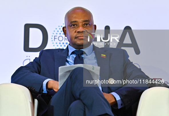 Luis Gilberto Murillo Urrutia, Foreign Minister of Colombia, takes part in a panel discussion during the Doha Forum 2024 at Sheraton Grand D...