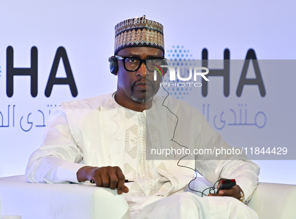 Abdoulaye Diop, Foreign Minister of Mali, takes part in a panel discussion during the Doha Forum 2024 at Sheraton Grand Doha Resort & Conven...