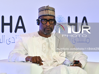 Abdoulaye Diop, Foreign Minister of Mali, takes part in a panel discussion during the Doha Forum 2024 at Sheraton Grand Doha Resort & Conven...