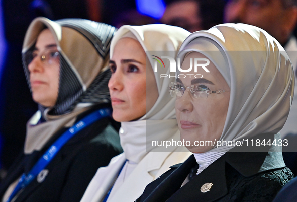 Turkish First Lady Emine Erdogan attends the Doha Forum 2024 at Sheraton Grand Doha Resort & Convention Hotel ahead of the 22nd edition of t...