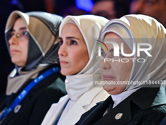 Turkish First Lady Emine Erdogan attends the Doha Forum 2024 at Sheraton Grand Doha Resort & Convention Hotel ahead of the 22nd edition of t...