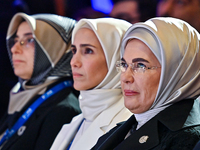 Turkish First Lady Emine Erdogan attends the Doha Forum 2024 at Sheraton Grand Doha Resort & Convention Hotel ahead of the 22nd edition of t...