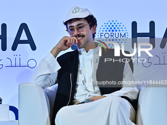 Ramy Youssef, founder of Cairo Cowboy, takes part in a panel discussion during the Doha Forum 2024 at Sheraton Grand Doha Resort & Conventio...