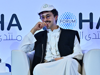 Ramy Youssef, founder of Cairo Cowboy, takes part in a panel discussion during the Doha Forum 2024 at Sheraton Grand Doha Resort & Conventio...