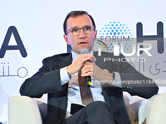 Espen Barth Eide, Minister of Foreign Affairs of Norway, takes part in a panel discussion during the Doha Forum 2024 at Sheraton Grand Doha...