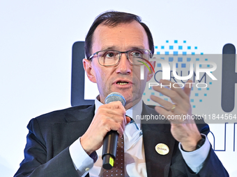 Espen Barth Eide, Minister of Foreign Affairs of Norway, takes part in a panel discussion during the Doha Forum 2024 at Sheraton Grand Doha...