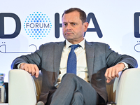 Thomas Perriello, Special Envoy to Sudan, US State Department, takes part in a panel discussion during the Doha Forum 2024 at Sheraton Grand...