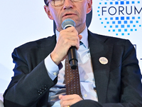 Espen Barth Eide, Minister of Foreign Affairs of Norway, takes part in a panel discussion during the Doha Forum 2024 at Sheraton Grand Doha...