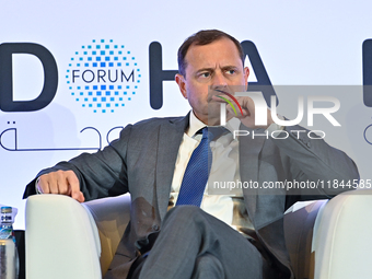 Thomas Perriello, Special Envoy to Sudan for the US State Department, participates in a panel discussion during the Doha Forum 2024 at Shera...