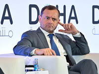 Thomas Perriello, Special Envoy to Sudan, US State Department, takes part in a panel discussion during the Doha Forum 2024 at Sheraton Grand...