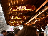 People are at the Christmas market on Place Carnot in Lyon, France, on December 7, 2024. (