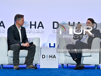 Amos Hochstein, Senior Advisor to the President for Energy and Investments at the White House, answers questions during the Doha Forum 2024...