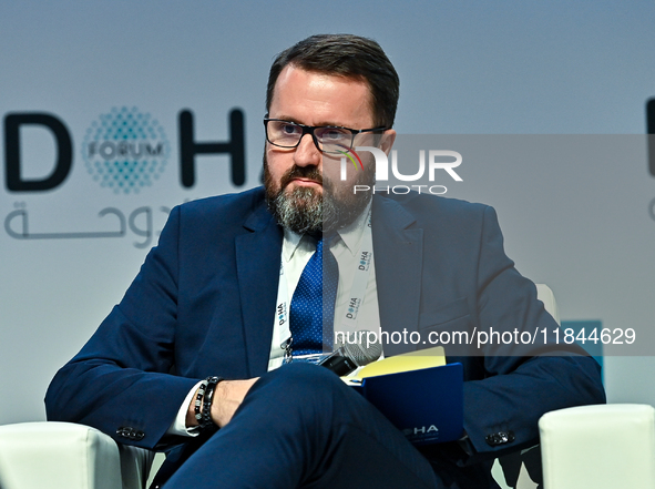 Robert Kupiecki, Undersecretary of State of Foreign Affairs of Poland, takes part in a panel discussion during the Doha Forum 2024 at Sherat...