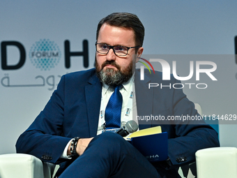 Robert Kupiecki, Undersecretary of State of Foreign Affairs of Poland, takes part in a panel discussion during the Doha Forum 2024 at Sherat...